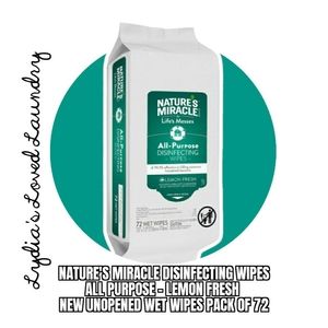 💥 5/$10 Nature's Miracle Disinfecting Wet Wipes New 72 Count